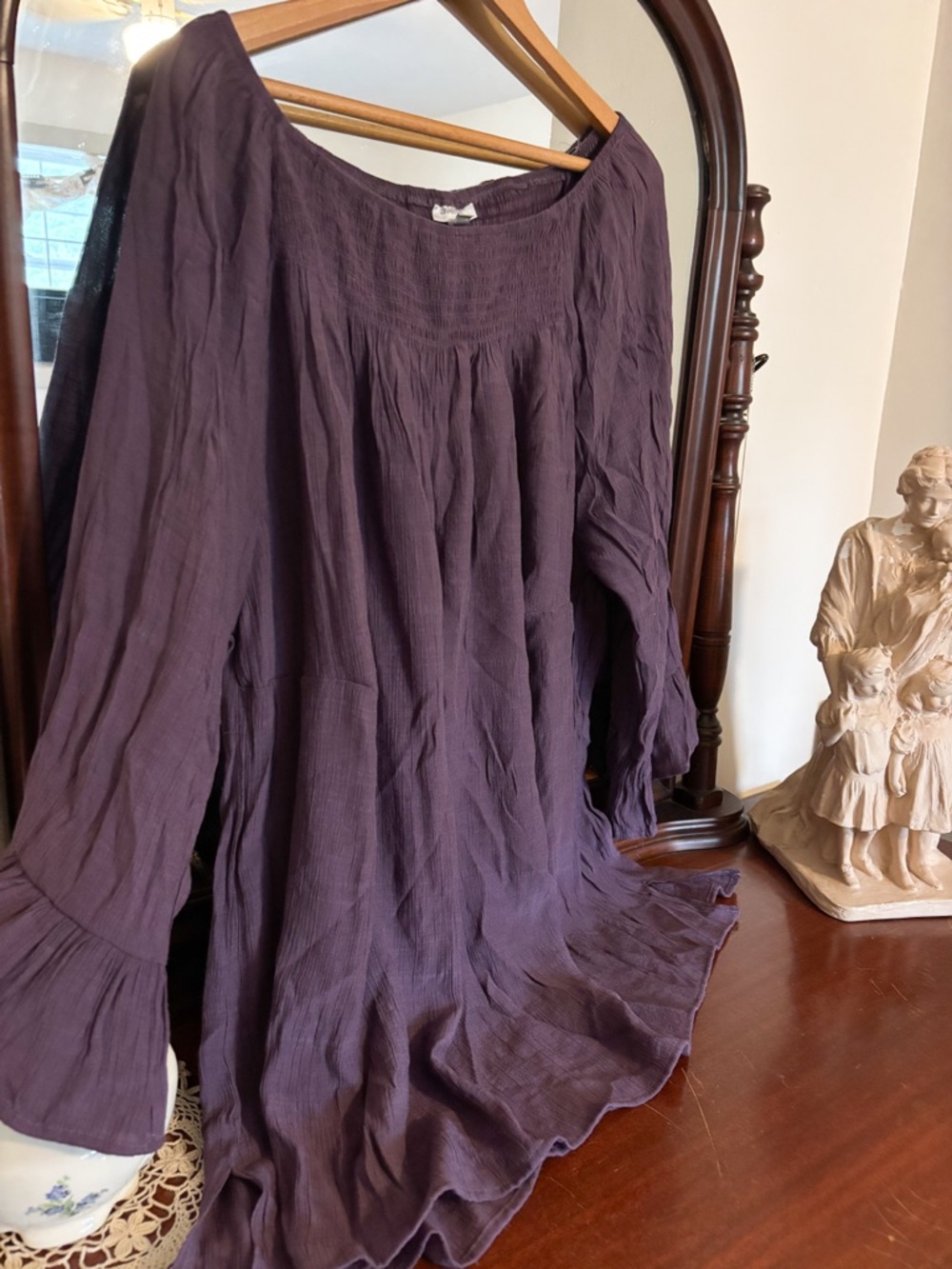 Avenue Purple Gauze Blouse Size 26/28